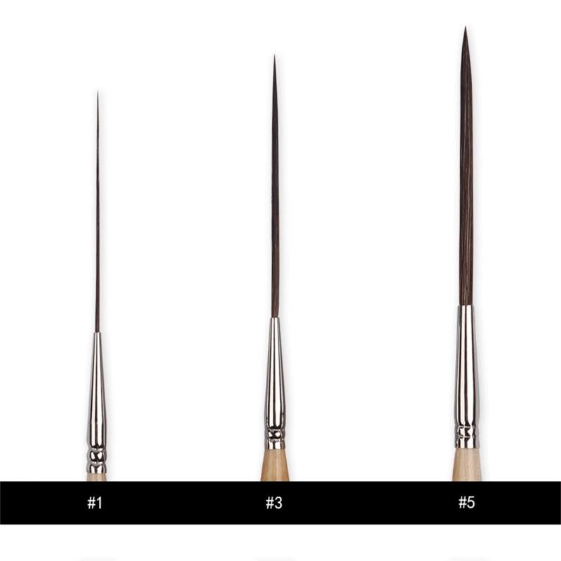 Professional Detail Paint Brush with Long Tip for Watercolor Oil Acrylic Gouache Painting Illustrations Model Figurine