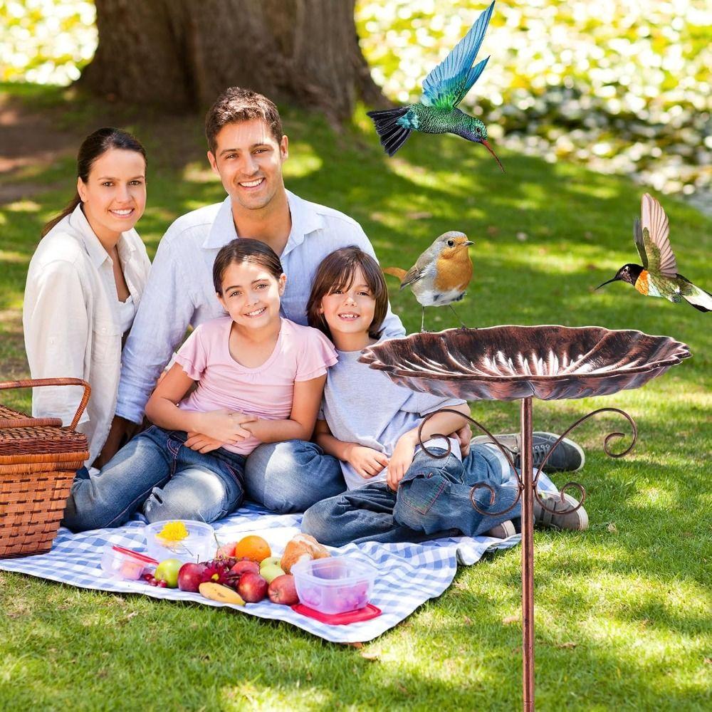 5-Pronged Base Iron Bird Bath Feeder Retro Standing Bird Bath Freestanding Birdbath Balcony