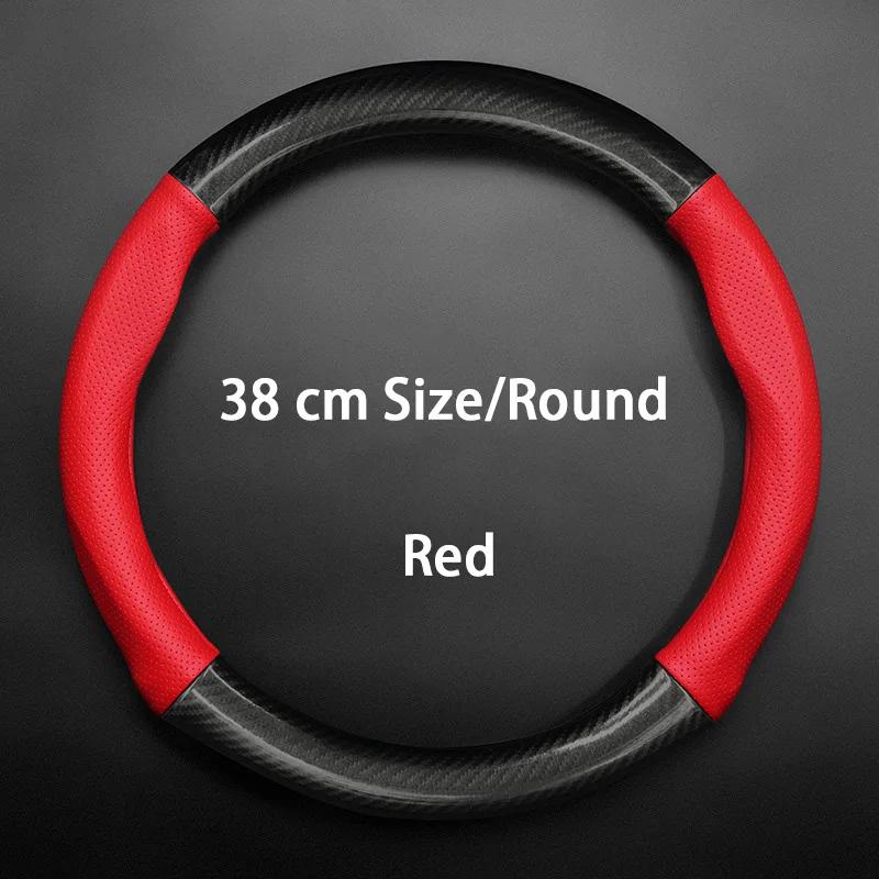 For Ford Car Steering Wheel Cover Carbon Fiber Leather Fit Ranger Focus F150 MK4 Mondeo Mustang Fiesta Explorer Raptor MK1