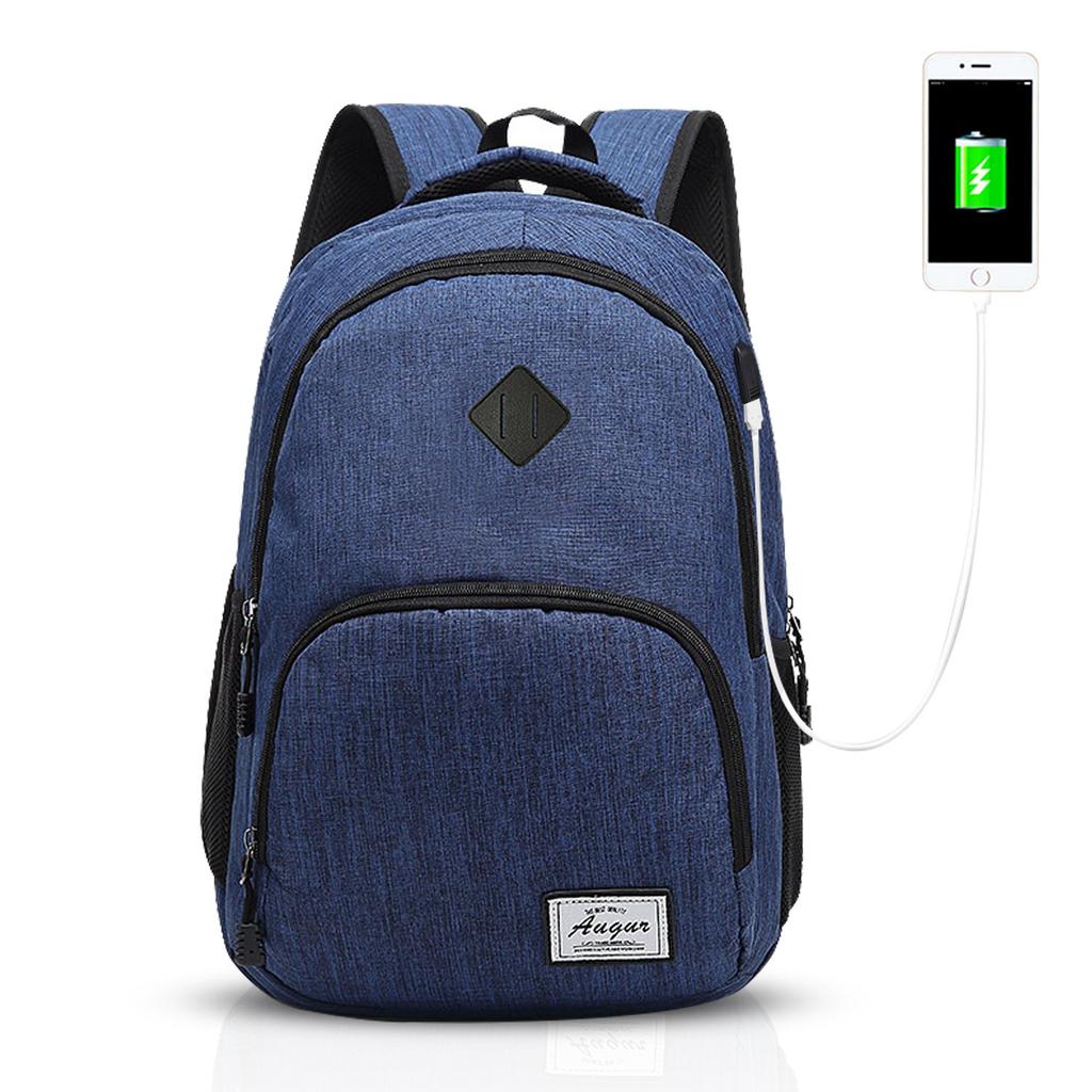 FANDARE School Backpack with USB Charging Port, Lightweight Daypack with 15.6-inch Laptop Storage, Nylon Backpack, Large Capacity, Waterproof,