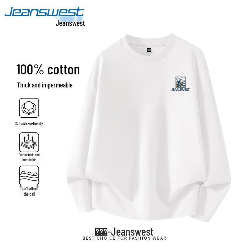 Jeanswest Men's Pure Cotton Long Sleeve T-Shirt