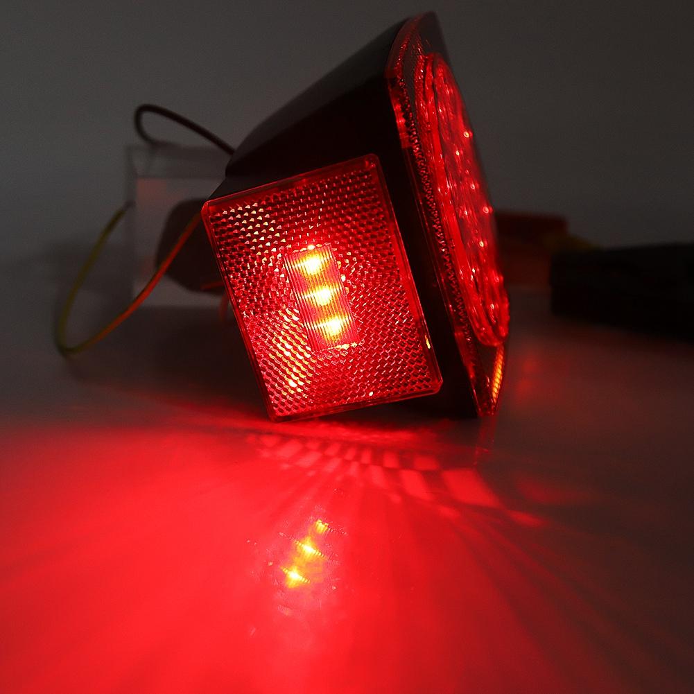 2pcs 12V Truck Trailer RV LED Tail Light Lamp Turn Signal Brake Reverse Light Combination