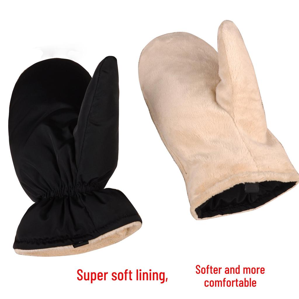 Wiatroszczelne Zimowe Rękawice Rowerowe Męskie i Damskie - Grube, Ciepłe Rękawice Łapawice Bawełniane