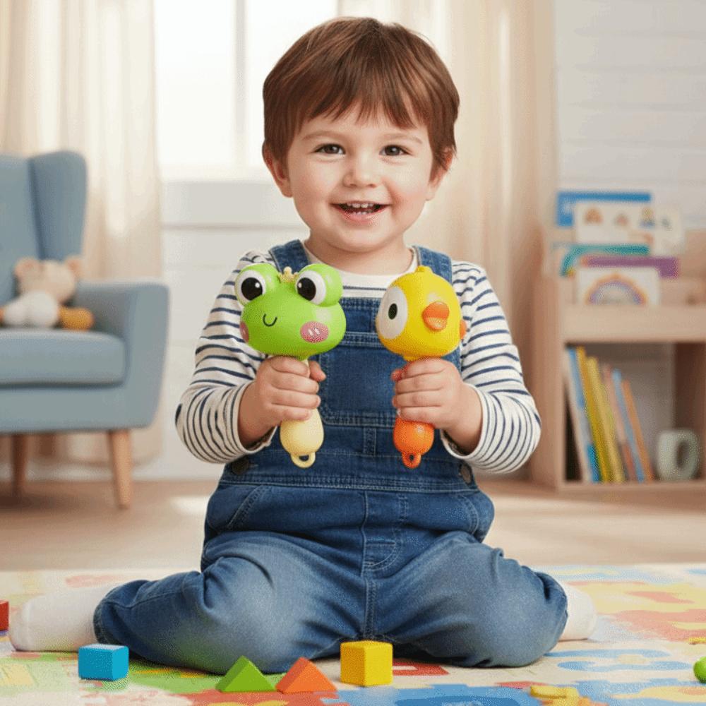 Plastic Instrument Sand Hammer Soft Duck Sand Hammer Toy Children Frog Sand Hammer Toddlers