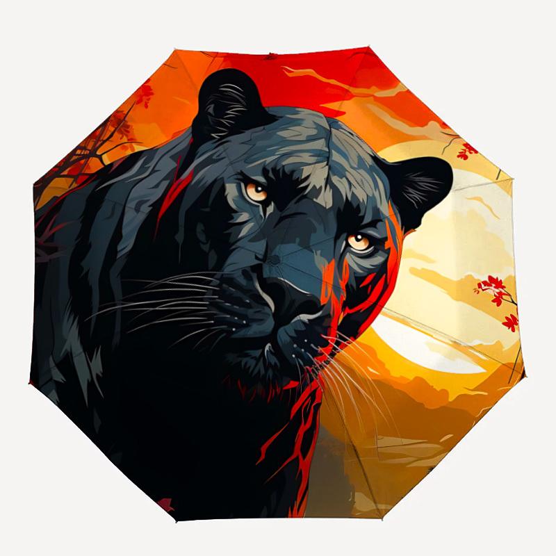 

1PC Black Panther Automatic Open/close, All-Season Portable Folding Umbrella for Women & Men yy250919199