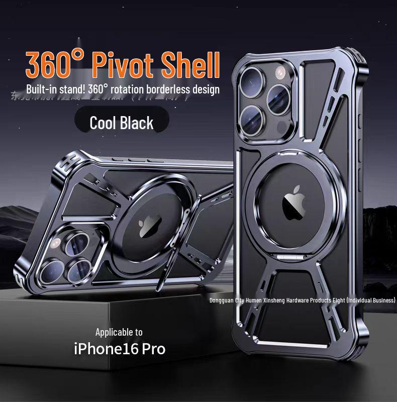 

Compatible iPhone 17 Pro Max Metal Case with Rotating Bracket and Irregular Design iPhone 13