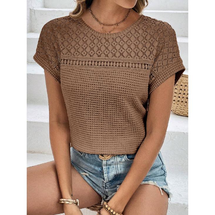Travel New Women'S Retro Printed Shirt Casual Spring And Summer Breathable Cool Sexy Daily Date Short Sleeved T-Shirt Top