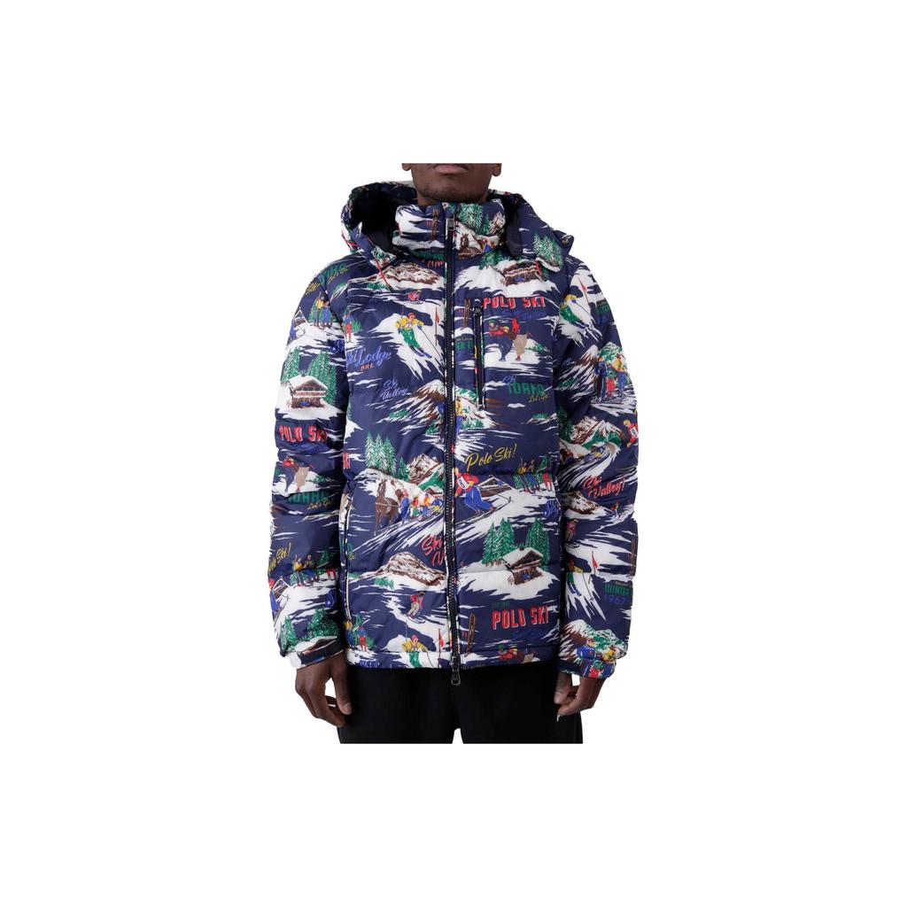 Polo Ralph Lauren Patterned Removable Hood Zippered Down Jacket Men Jackets Multicolor 710919262-001