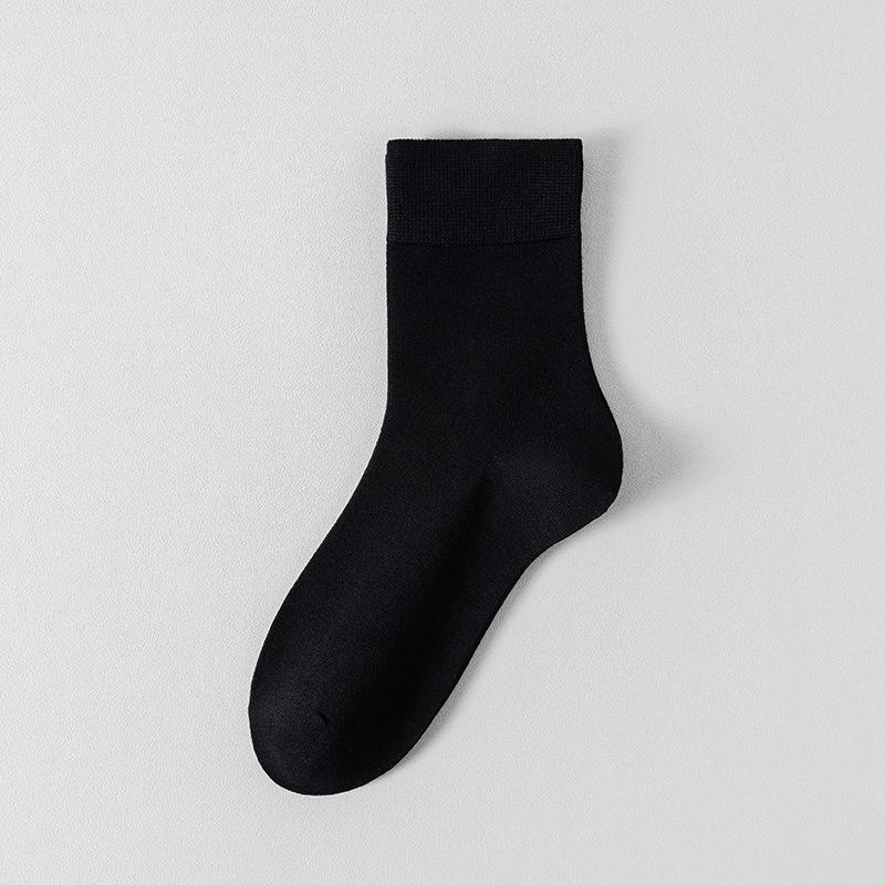 Female Spring and Summer Pure Color All Build Absorb Sweat Breathable Boneless Tube Socks