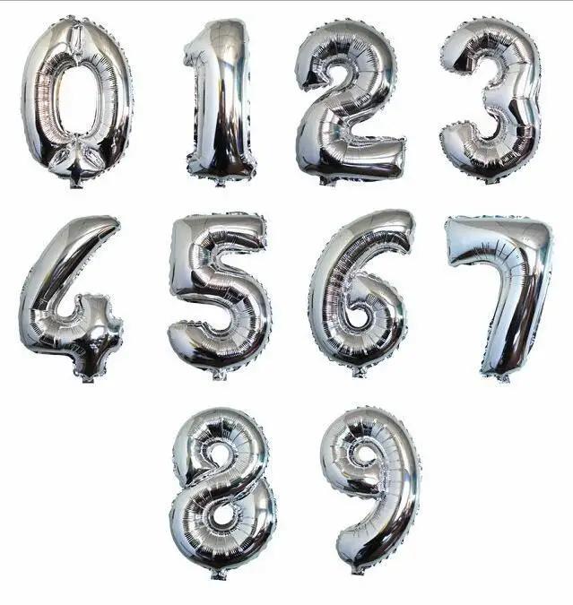 16 32 Inch Foil Birthday Balloons Number Ballon Figures Wedding Happy Birthday Party Decorations Kid Baloons Birthday