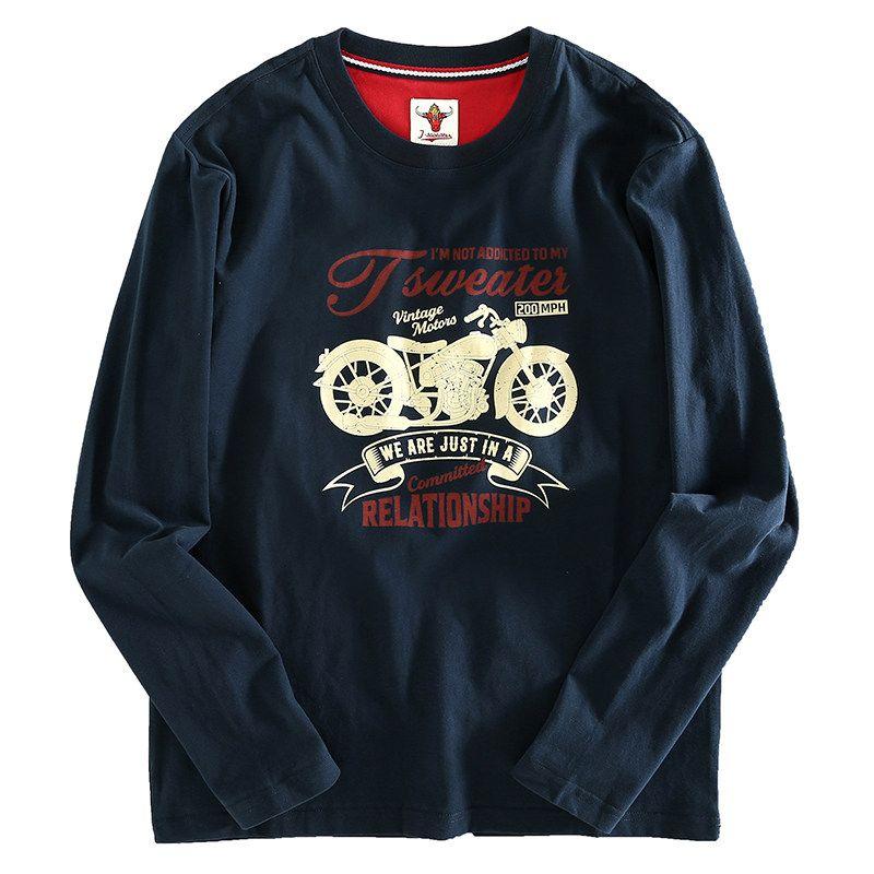Foreign Trade Export Balance Men's Long sleeves Shirt O-neck pullover Fashion Print Casual Top Fashion Brand Bottoming Shirt
