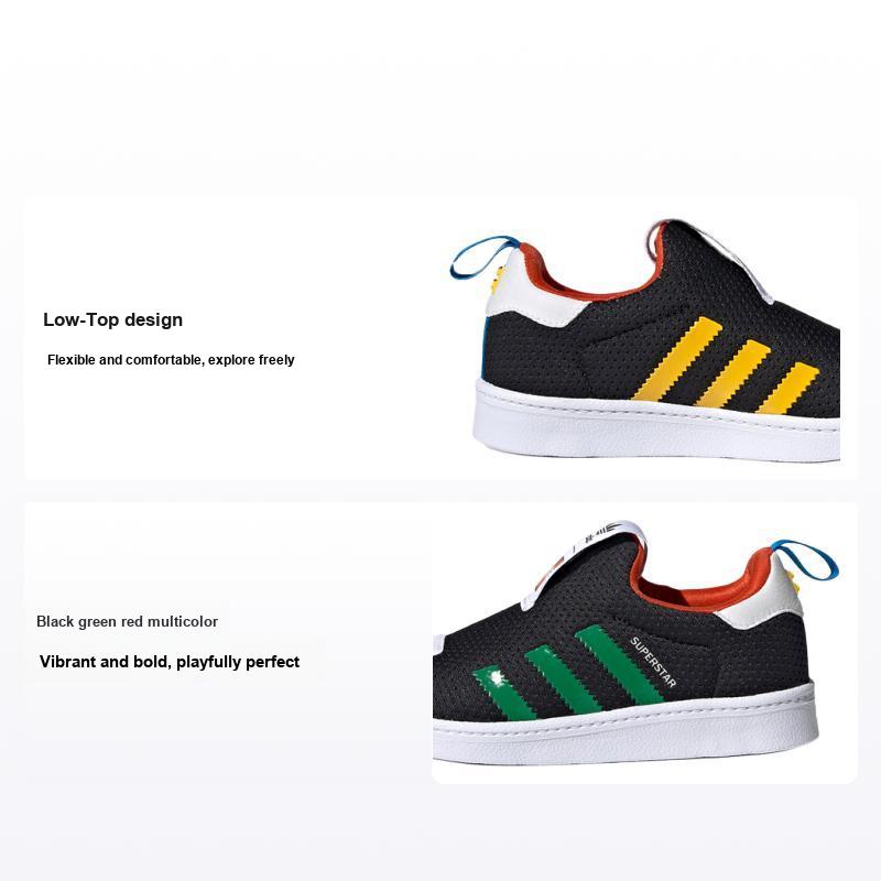 Детские кроссовки LEGO x adidas Superstar 360 J Черные Зеленые Основной черный Облачно-белый FX4922 30