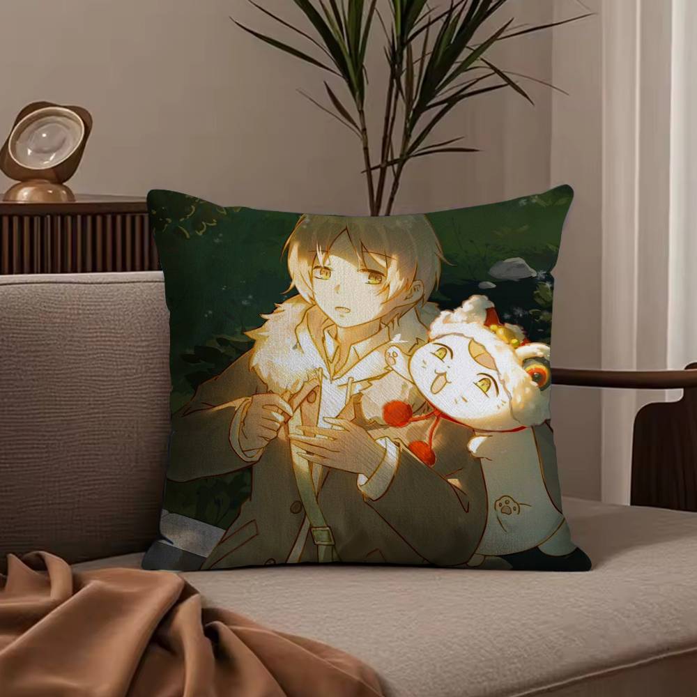 N-NatSUme's Bo-ok of Friends Anime Pillow Case Anti-dustmite Pillowcase Invisible zipper silky short plush Sofa cushion cover