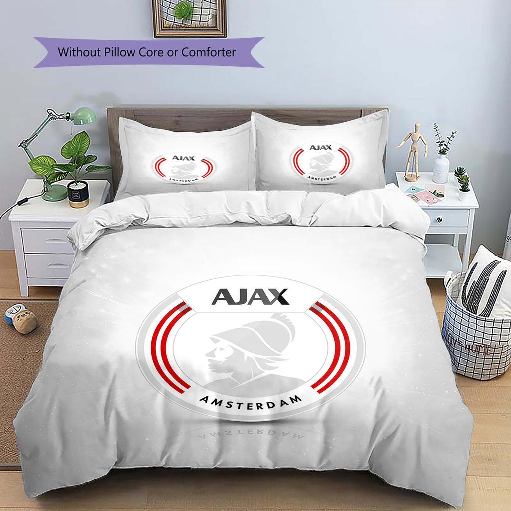 AFC Ajax Pattern Bedding Quilt Set  Home Decoration  Gift (1 * Duvet Cover + 2 * Pillowcase  Without Core)