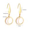 Geometric Stud Earrings Round Triangle Fringed Earrings Stainless Steel Plated 18K Gold Earrings