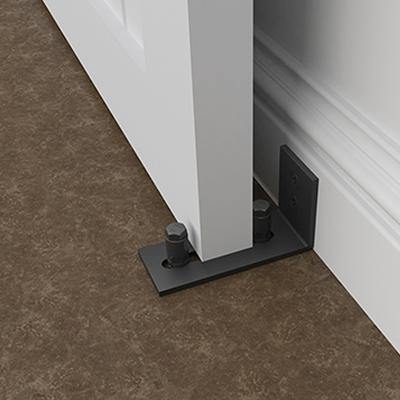 Neue leise Schiebescheunentor-Bodenführung, verstellbar, bündig montierbare Bodenrolle mit Stahlrahmen, Türrolle Schwarze Rolle Schiebe