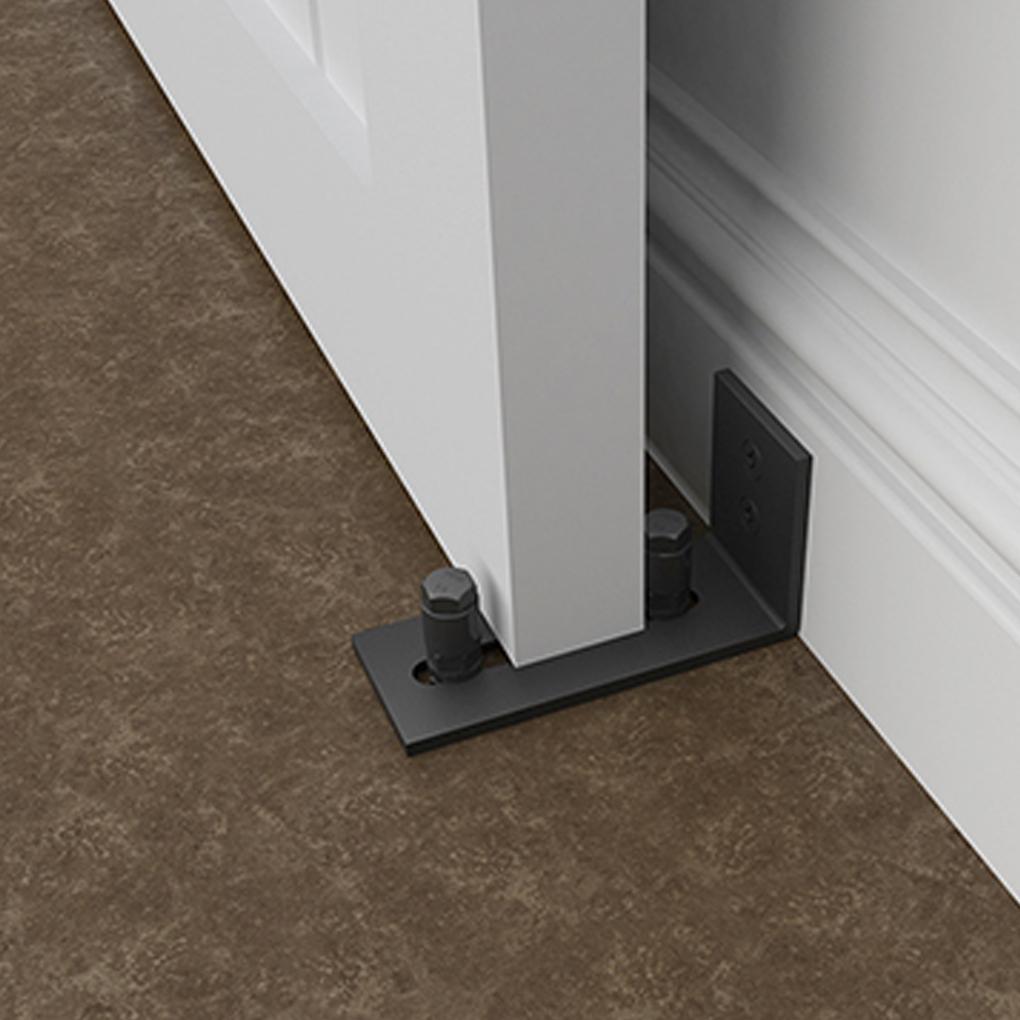 Neue leise Schiebescheunentor-Bodenführung, verstellbar, bündig montierbare Bodenrolle mit Stahlrahmen, Türrolle Schwarze Rolle Schiebe