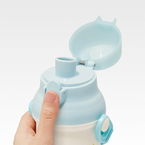 Skater Children's Plastic Water Bottle 480ml One Push Open/Close Antibacterial Child Friendly Lightweight Antibacterial Treatment Made In Japan Disney