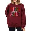 2025 Autumn/Winter Women's Trendy Christmas Casual Round Neck Printed Hoodie