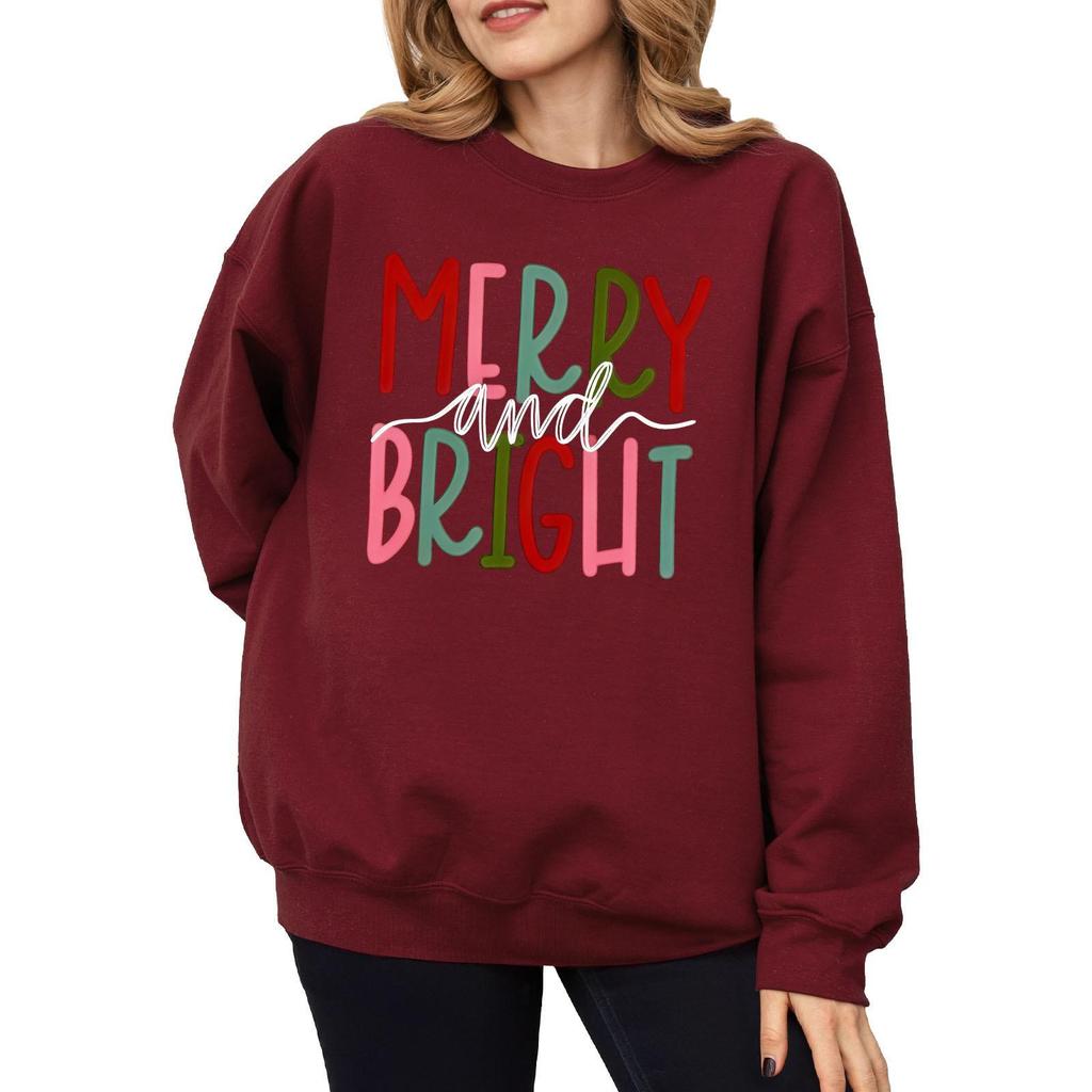 2025 Autumn/Winter Women's Trendy Christmas Casual Round Neck Printed Hoodie