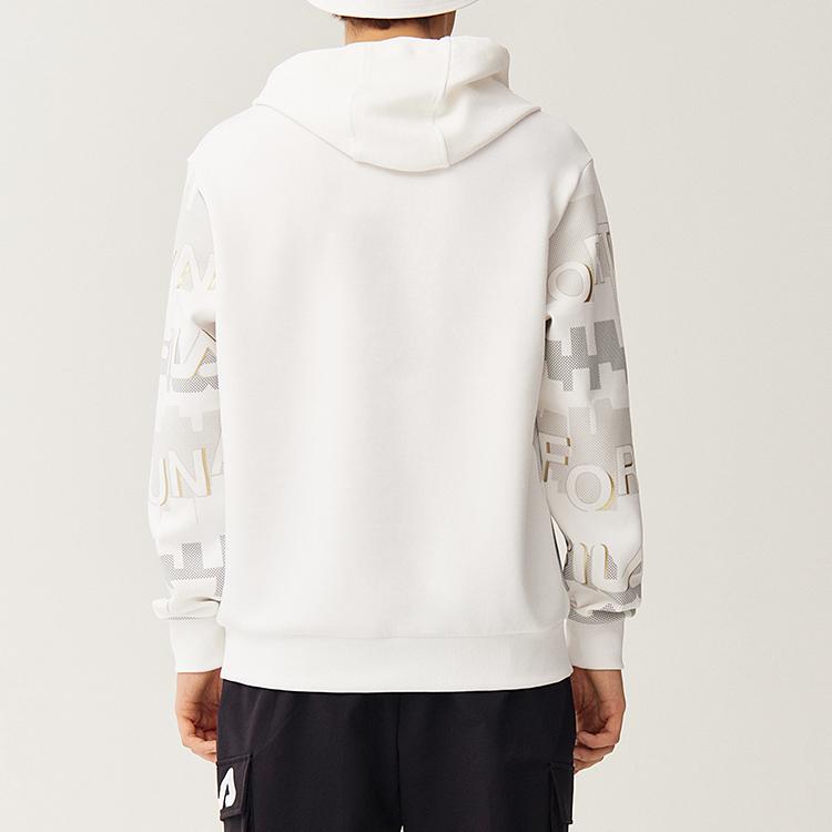 Fila All Over Print Casual Sports Hoodie Men Hoodies White F11M118250FWT