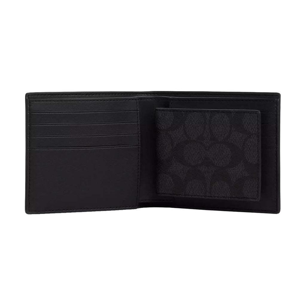 Ny COACH 3 I 1 Lommebok PVC Polyvinylklorid Lommebok Herre Svart CW344-QBMI5