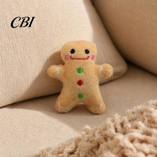 Cat Toys with Catnip Christmas Plush Toys, Reindeer Gingerbread Santa Stuffed Animal, Interactive Holiday Toy for Kittens, Pet Gift Play And