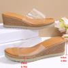 Fashion Wedge Heel Transparent Pvc Sandals Women 2025 Plus Size Thick Bottom Summer Slippers Woman Platform Outdoor Slides Female 36-43