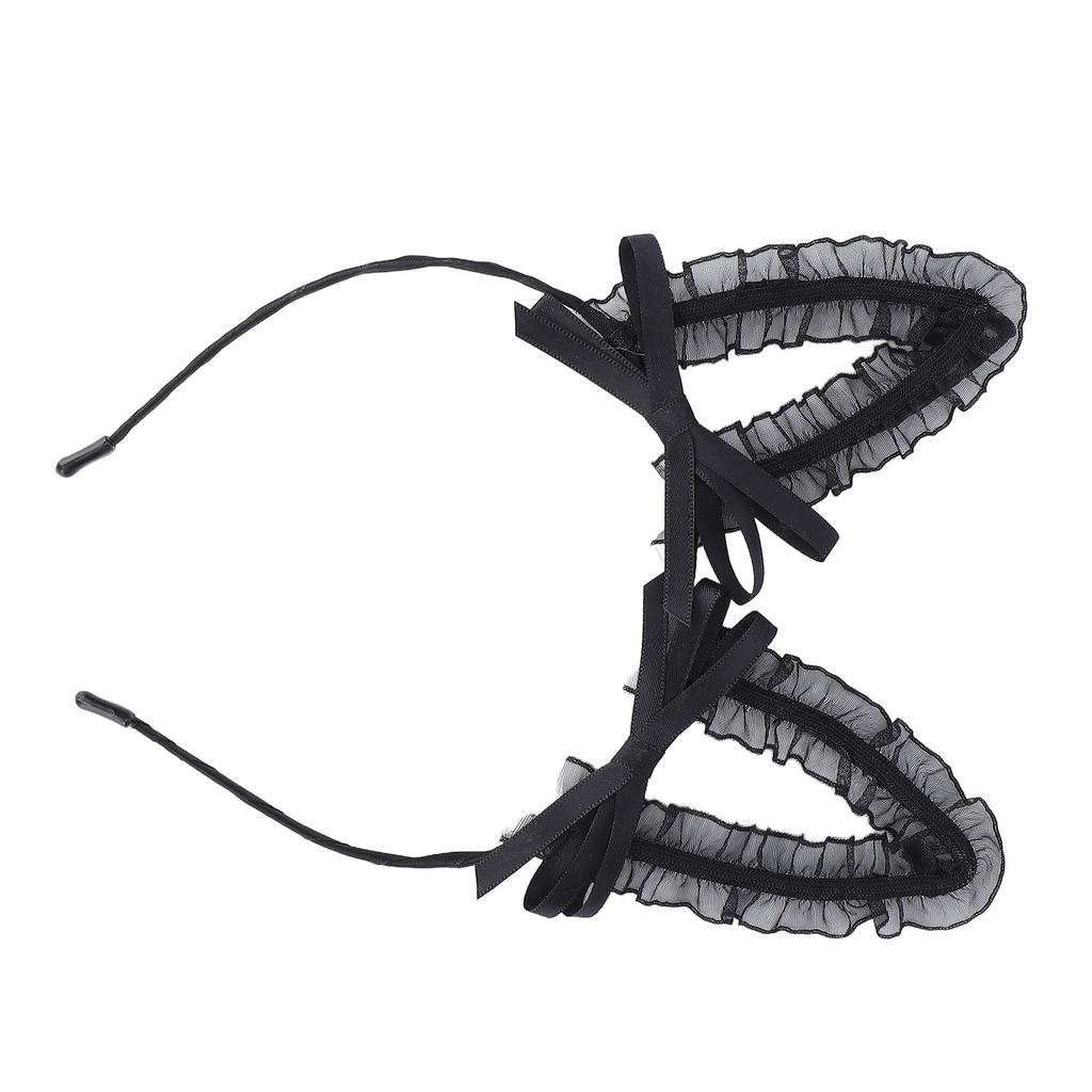 Lace Ear Headband Women Girls Cute Bowknot Decoration Halloween Cosplay Party Hairband