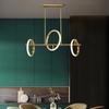 Copper Modern Led Chandelier For Living Room Dining Room Kitchen Decoration Gold Pendant Lamp Circle Ring Ceiling Hanging Lights