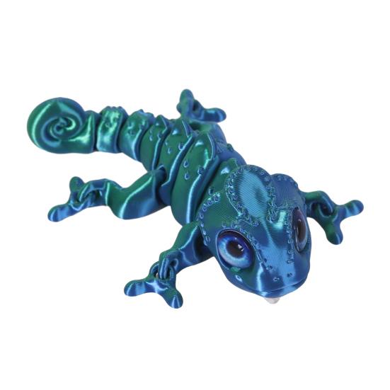 3D Printed Chameleon Articulated Lizard Model with Movable Joints Flexible Chameleon Fidget Toy for Stress Relief Home Office Desk Decoration