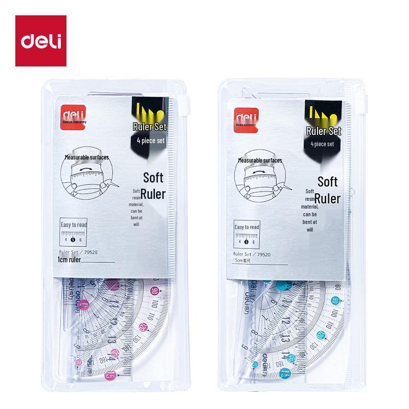 Deli Stationery 15cm Student Drawing Ruler Set