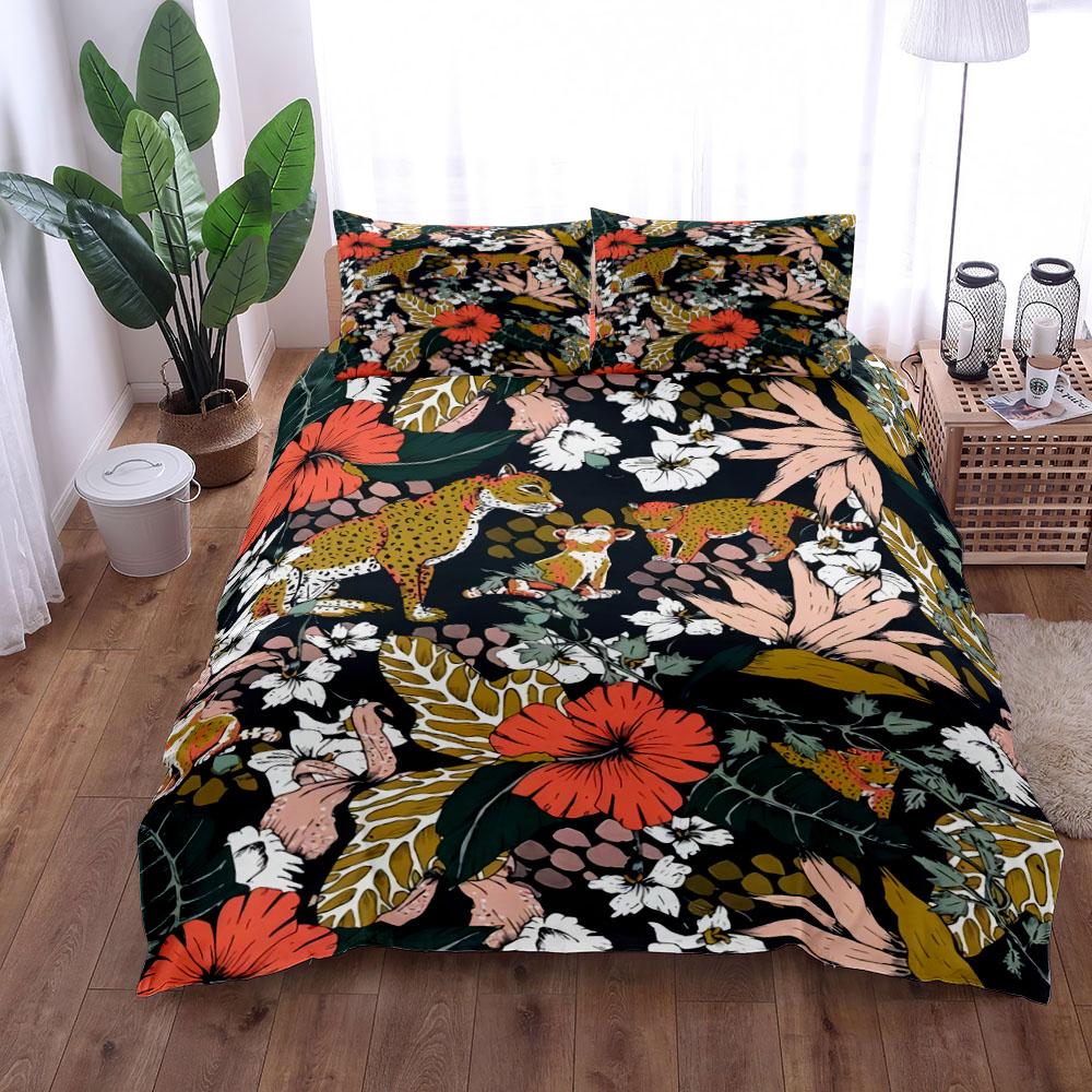 

Botanical Riches Panther Duvet Cover Set Uk Single Double Queen King Us Twin Full King Size Bed Linen Set EU Single(135*200cm)3pcs