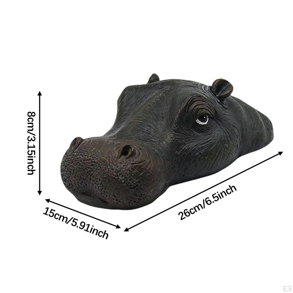Creative Floating Hippo Head Decoy Pool Floater Ornaments Animals Statue for Water Crafts