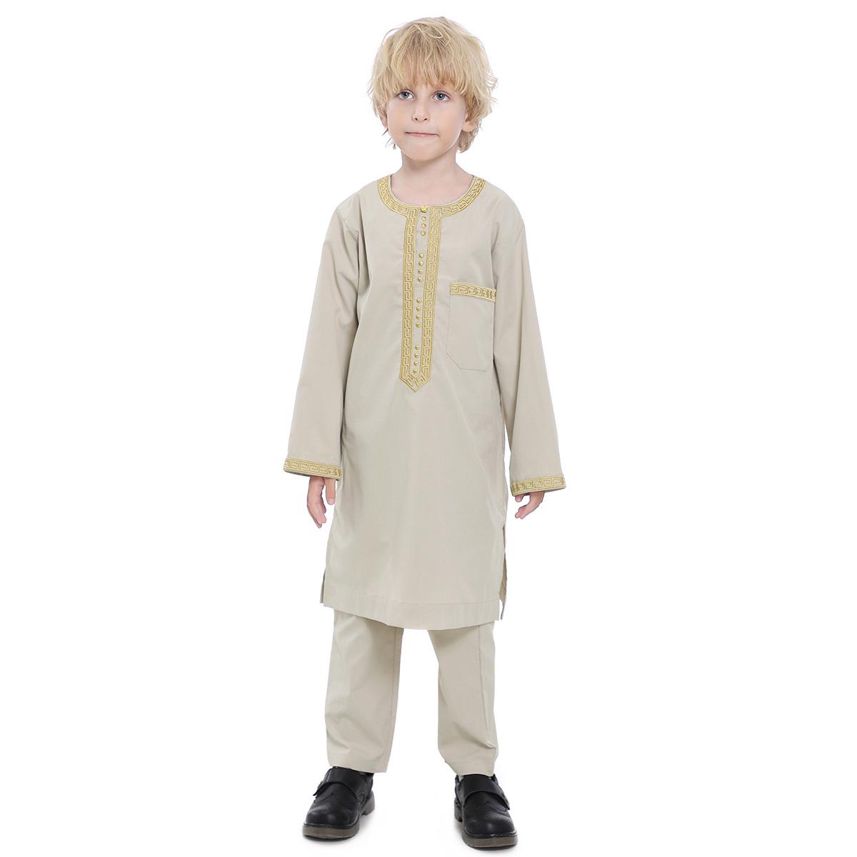 

Middle East Teen Boy Embroidered Robe Set, TH878 - In Stock 120 cm бежевий