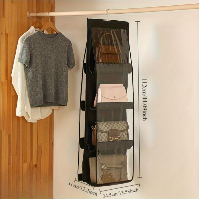 

8-Pocket Storage Hanging Bag, Double-Sided Multi-Layer Organizer with Thick Fabric, Wall Door Closet Hanger for Bedroom Home чорний
