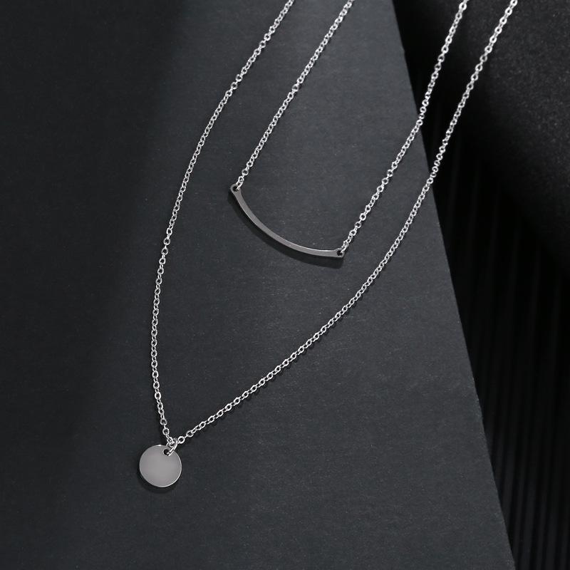 

Позолоченная нержавеющая сталь 18 карат Двухслойное колье на ключицу - Водонепроницаемая, не тускнеющая бижутерия для женщин