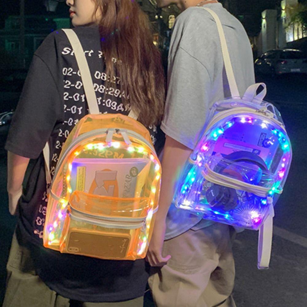Large Capacity LED Lights Schoolbag Waterproof Luminous Travel Bag  Outdoor