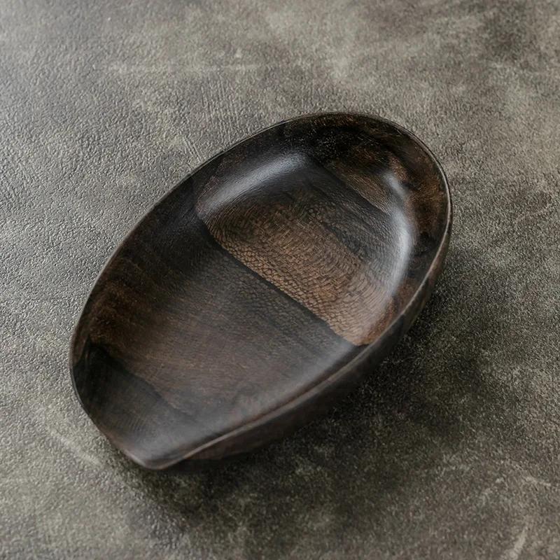 

Handmade Creative Black Persimmon Wood Tea Spoon Tea Space Kombucha Accessories Tea Holder wooden scoop