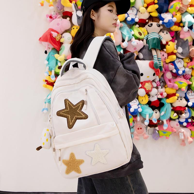 Backpack for Female College Students, Niche Design Sense, Large Capacity Backpack for Female Stars, New High School and Junior High School Backpack
