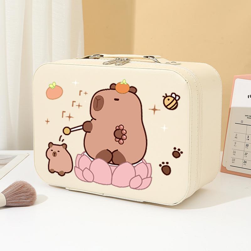 

Cartoon Capybara & Panda Astronaut Makeup Bag - Large Capacity Sanrio Labubu Storage Case No mirror