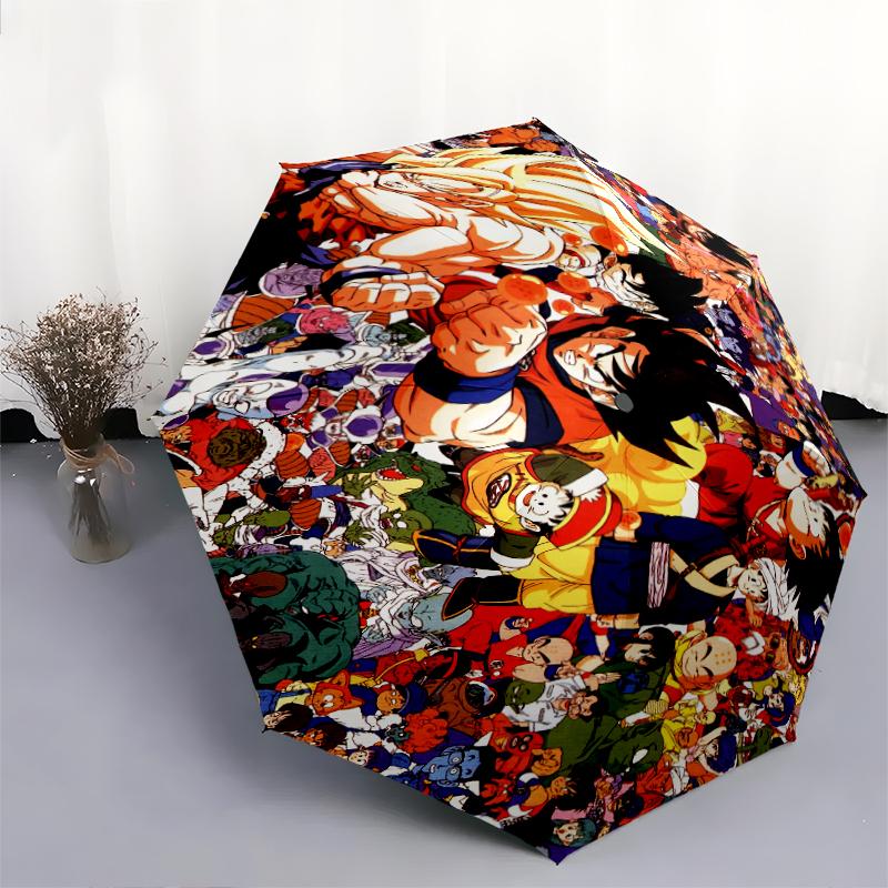 Dragon Ball pattern, automatic folding umbrella, portable and foldable design, 8 ribs, a Christmas or birthday gift.