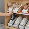 Compact Adjustable Double-Layer Plastic Shoe Rack - Space-Saving & Foldable Design