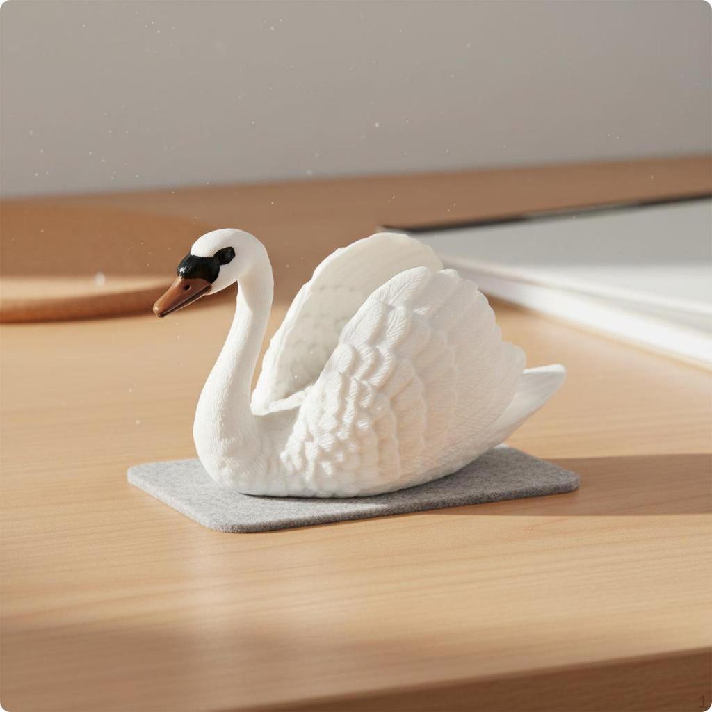 Realistic Goose Model HandPainted White Figurine for Kids, Farm Playset, School Project, Cake