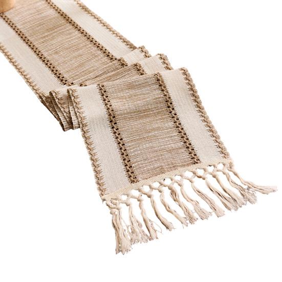 

Bohemian Table Runner Striped Table Runner with Tassels Rustic Fringed Table Runner for Home Farmhouse Dining Table 50cm