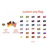 Custom 32*20mm National Flag Series Brooch Stainless Steel Double Flag Pin Jewelry for Traveller Two Country Flag Brooches