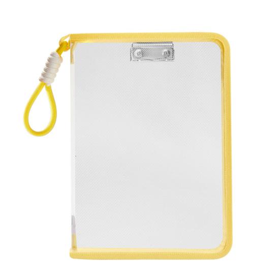 Transparent Zipper Pouch A4 Letter Size File Folder with Handle Portable Document Organizer for Office School Travel Supplies