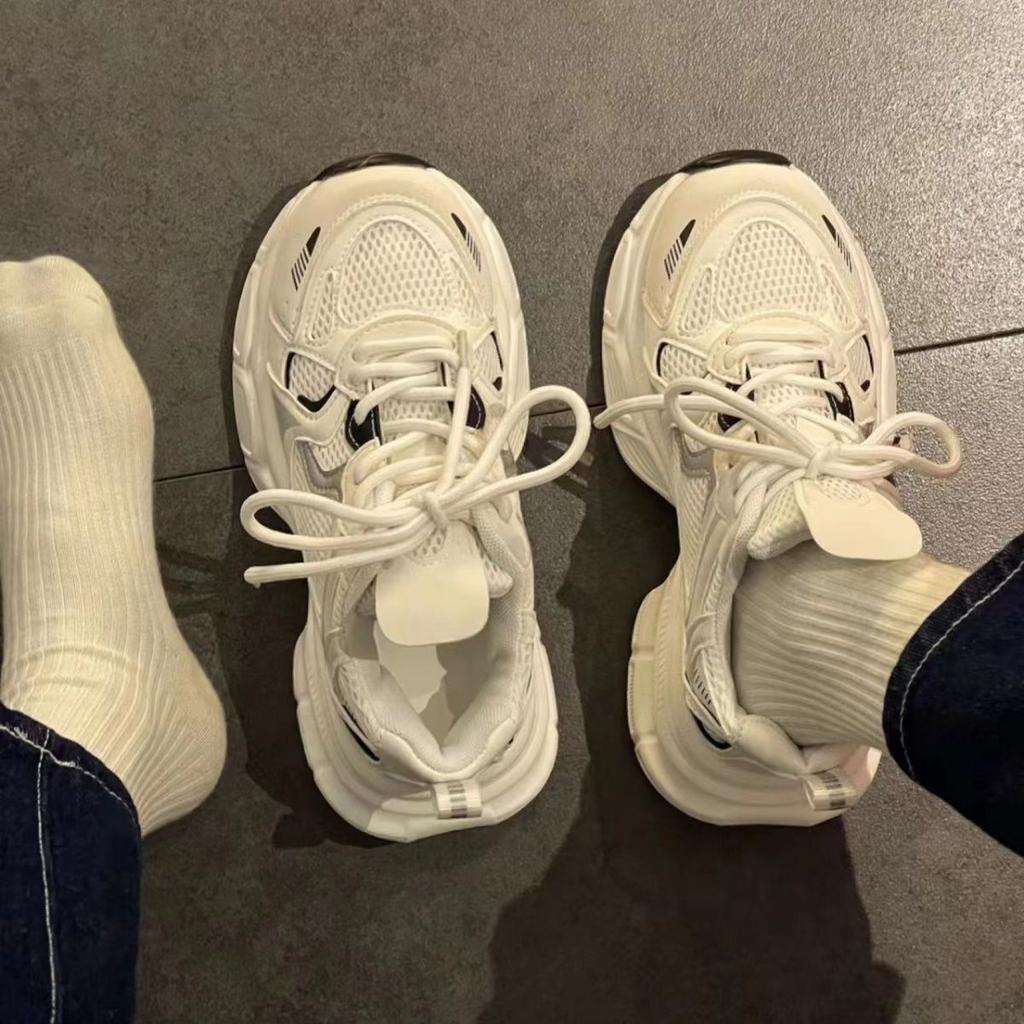 Dad Shoes Women's 2025 New Spring Women's Shoes Versatile Thick-soled Explosive Little White Shoes Height-increasing Casual Sneakers Women