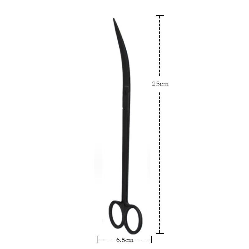 Stainless Steel Aquatic Plant Trimming Tools: Multi-Specification Scissors, Extended Sand Leveler, and Thickened Tweezers.