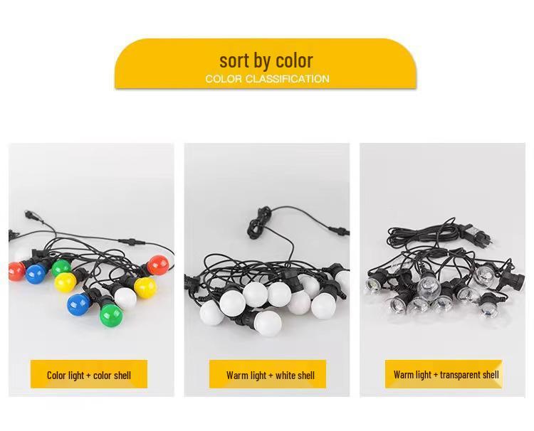 G50 Waterproof LED Solar String Lights for Outdoor Camping, Tents, and Courtyard Decoration.